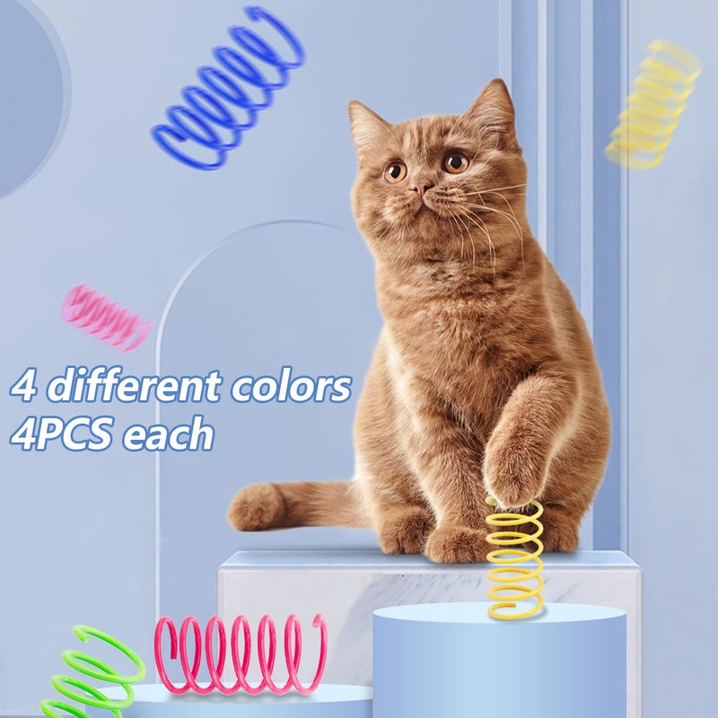Cat Spring Toys, 80pcs Colorful Cats & Kitten Toys for