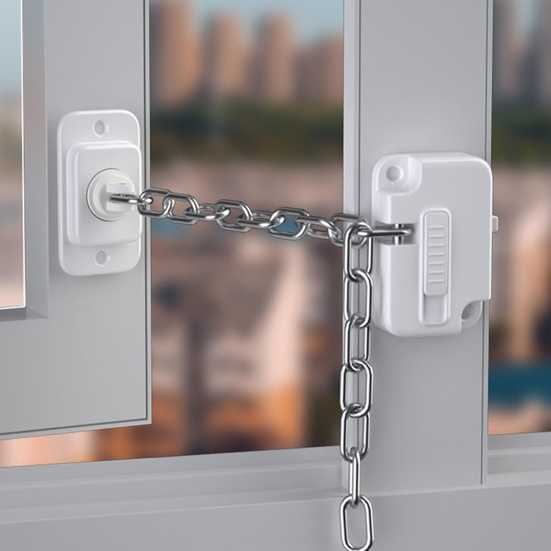 3 Pieces of White Window Safety Lock, Multi-Function Safety Lock,