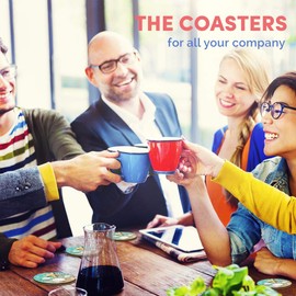 Destination Vinyl ltd Great Coasters (Set of 4) Round - Seashell Starfish Beach Ocean Shells Drink Glossy Coasters/Tabletop Protection for Any Table Type #16972