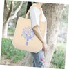 Gatuida 1 Set Embroidery Canvas Tote Bag Kit with Pattern