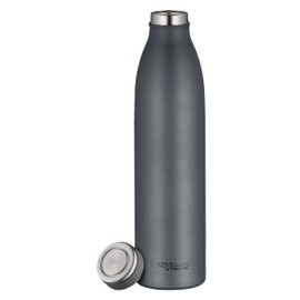 THERMOcafé by THERMOS TC Bottle Graphite Grey Mat 0.75 L, Stainless Steel Vacuum Flask, Carbonated Proof, 12 Hours Hot 24 Hours Cold, Leak-Proof, for School, On the Go and Office