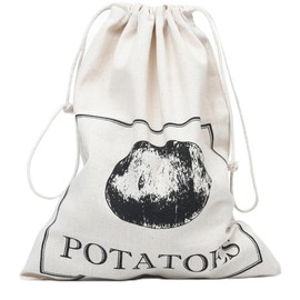 WINSOME Potato Storage Bags – 5KG Capacity 100% Cotton Drawstring Bags for Potato |30 x 38 cm Vegetable Storage Bags - Potato Bags for Storing & Keeping Food Fresh