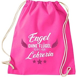 ShirtInStyle Gym Bag, Engel ohne Flügel nennt Man Lehrerin, Dankeschön Nursery, Nursery, School, Hort, Pink