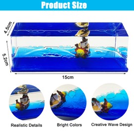 Cruise Ship Fluid Drift Bottle Thousand Sunny Cruise Ship Fluid Drift Bottle Unsinkable Boat in a Box Pirate Ship Decoration One Ship for Home Table Decoration Car Display Cases (Sunny)