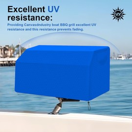 Boat Grill Cover 900D Heavy Duty Tear-Resistant Rectangular Marine Grill Cover for The Magma Products Cabo, Adventurer Marine Series Grill,with The 9"x18" Grilling Surface (Blue)
