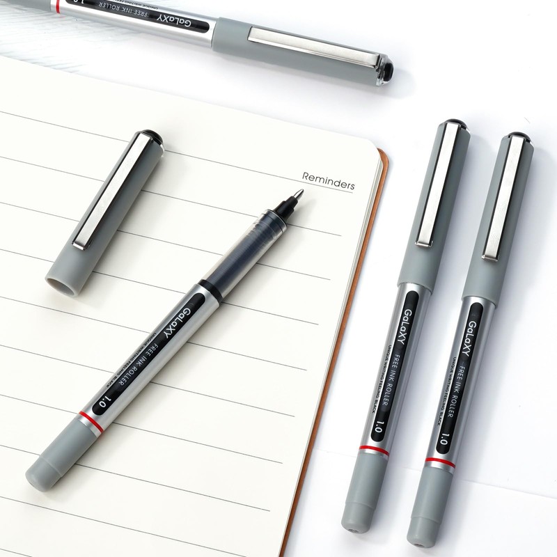 EYEYE Black Rollerball Pens 1.0mm, 25 Pack Roller Ball Pen