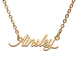 Ainsley Name Tag Necklaces for Her His Friends Familys Relationship Memory Jewelry Gift