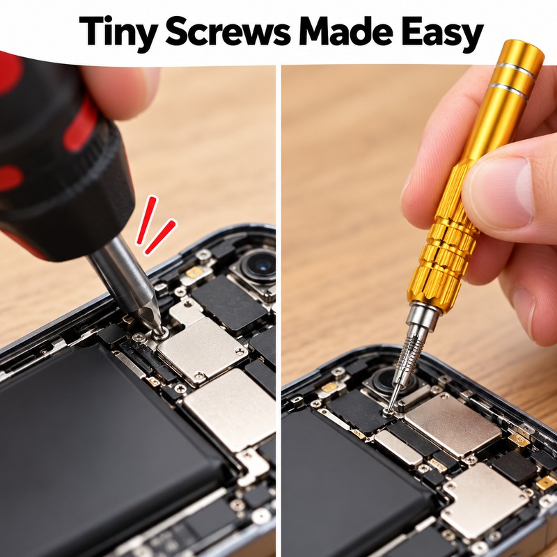 Precision Screwdriver for Phone and Electronics Repairs - Interchangeable Bits