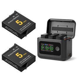 Rszfnjxry Osmo 360 Battery(2 Packs) with 27W Fast Intelligent Bi-Directional Charging Hub Compatible with DJI Osmo 360/Action 6/Action 5 Pro/Action 4/Action 3 w/LCD Display Shows Battery SOC