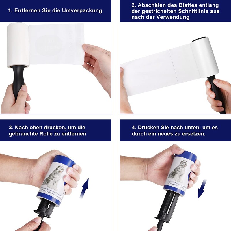 Vabaso 330 Sheets Extra Sticky Lint Roller with 2 Replacement