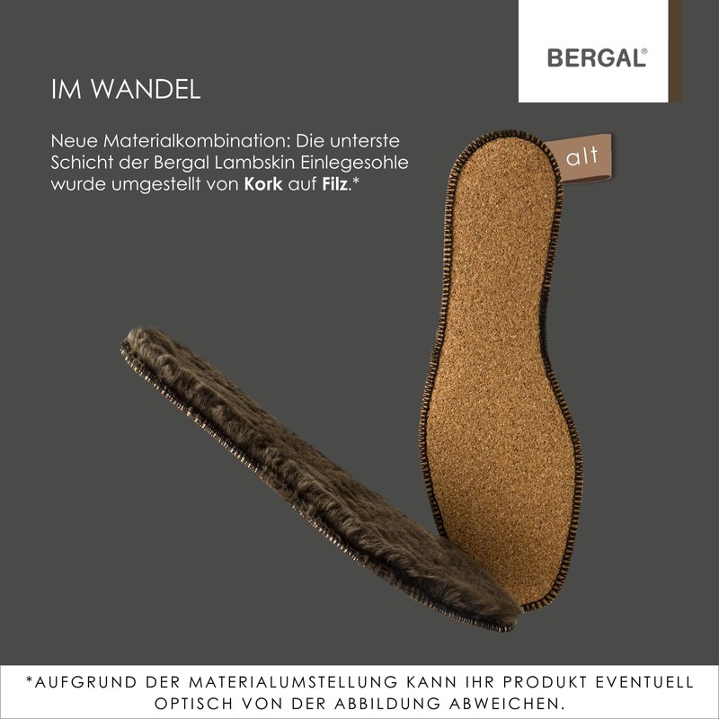 Bergal Bergal Lammfell Comfort Insole, Brown (Braun), 10.5 UK