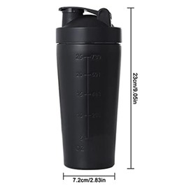 Suuwwn Protein Shaker, Pack of 2 Protein Shaker Protein Bottle Stainless Steel Protein Shaker Bottle 700 ml Sports Fitness Protein Shaker Protein for Supplement Shakes Protein Shaker Protein Bottle