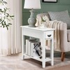 Tangkula Narrow End Table, Slim Side Table with Drawer and