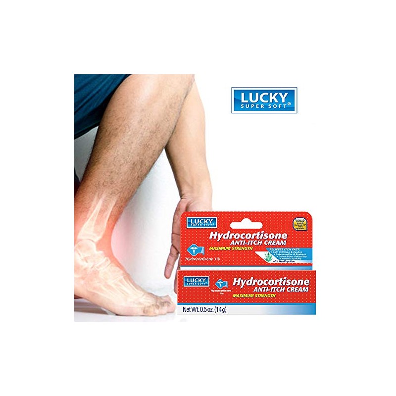 Lucky Super Soft Hidrocortisona, crema antipicazón, 0.5 onzas