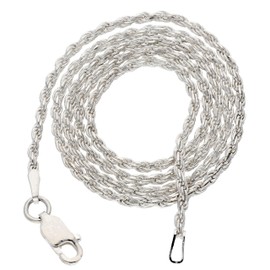 2mm Sterling Silver 28" Diamond-Cut Rope Chain Necklace(Lengths 14",16",18",20",22",24",26",28",30",32",34",36")