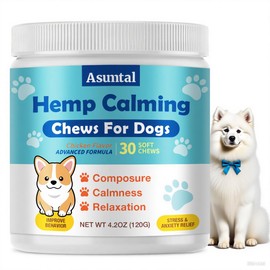 Calming Chews for Dogs, Dog Calming Chews, Natural 30 Counts, Eases Barking and Travel, Promotes Composure, Soft Chews