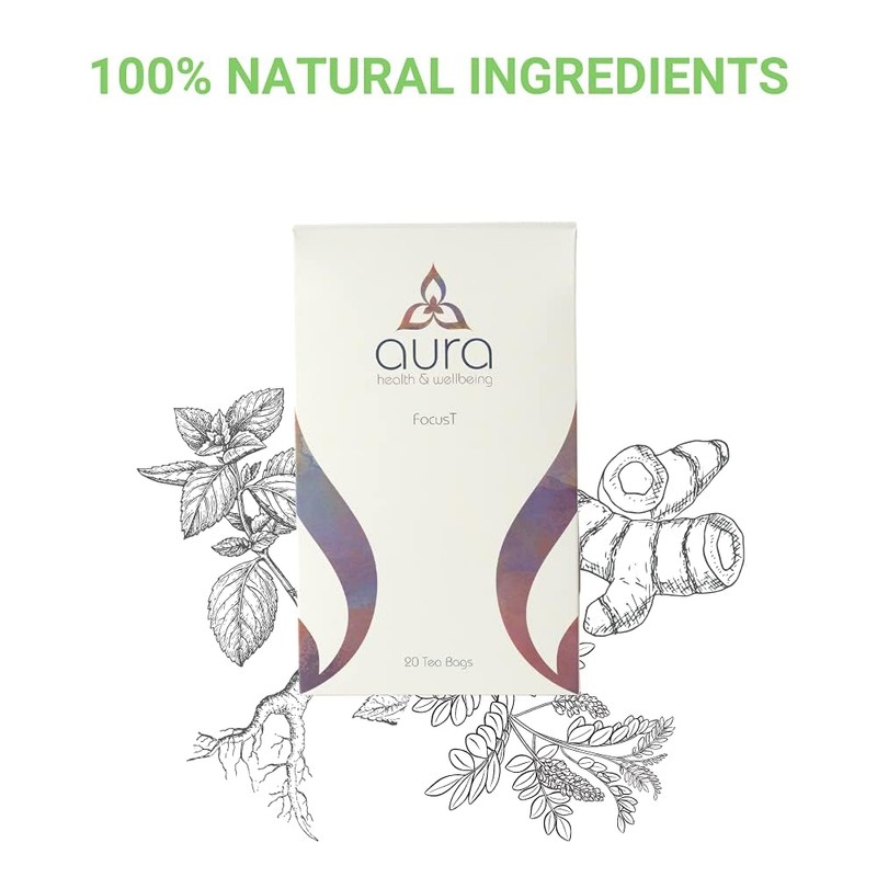 FocusT | Aura Herbal Tea | Caffeine-Free Mental Alertness |