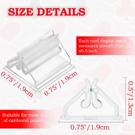 32-Pack Clear Triangle Plastic Place Card Holders (0.75"x0.75") - Small Table Signs for Weddings, Photos, Memos, Cards & Picture Displays