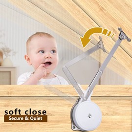 HBL' 1 Pack | Toys Box Hinges Soft Close Lid Support Chest Hinges for Wooden Toy Box, Cedar, Storage Trunk & Benches, Made of Zinc Alloy, Safety & Heavy Duty.