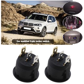 VGOL 5PCS Round Rocker Switch 12V 20A 3 Pins On/Off Press Button with Red LED Indicator Light for 20mm Mounting Hole Diameter Car Truck Boat