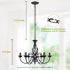 6-Light Farmhouse Candle Chandelier for Living Room, Rustic Industrial Pendant