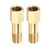 M METERXITY 2 Pack Extension Connector Pipe Fitting - Brass