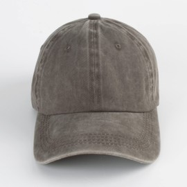 LANGZHEN Unisex Baseball Cap 100% Cotton Fits Men Women Washed Denim Adjustable Dad Hat(Coffee,Large)