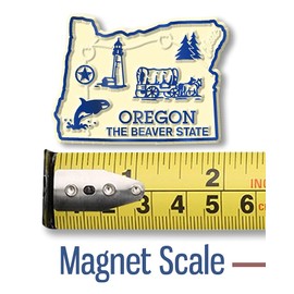 Oregon Small State Magnet by Classic Magnets, 2.1" x 1.5", Collectible Souvenirs Made in The USA