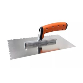 Notched Trowel, 130mm x 270mm, B11 Model, Soft Plastic Handle, Stainless Steel Blade