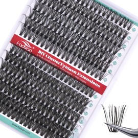 FADVAN Individual Eyelash Extensions, 280 Pieces Curl D Eyelashes Cluster False Eyelashes Natural Professional Bouquet Cluster DIY Eyelashes (40D+50D-0.07D, Mix 15-20mm)