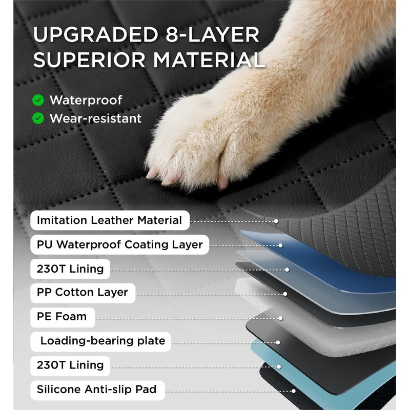 Made4Pets Dog Car Seat Cover for Back Seat - Back