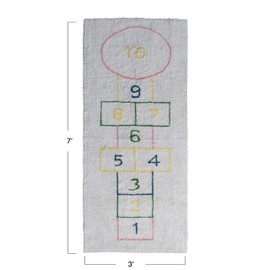 Creative Co-Op Cotton Tufted Hopscotch Printed Rug, Multicolor