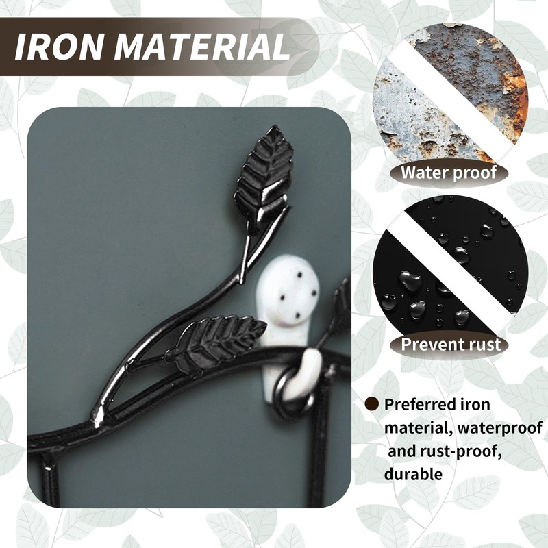 Coat Rack Black Metal Leaves Wall Coat Rack Hallway Wall