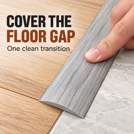 1M Self-Adhesive PVC Floor Transition Strip, 4cm Wood Grain Doorway Divider Trim