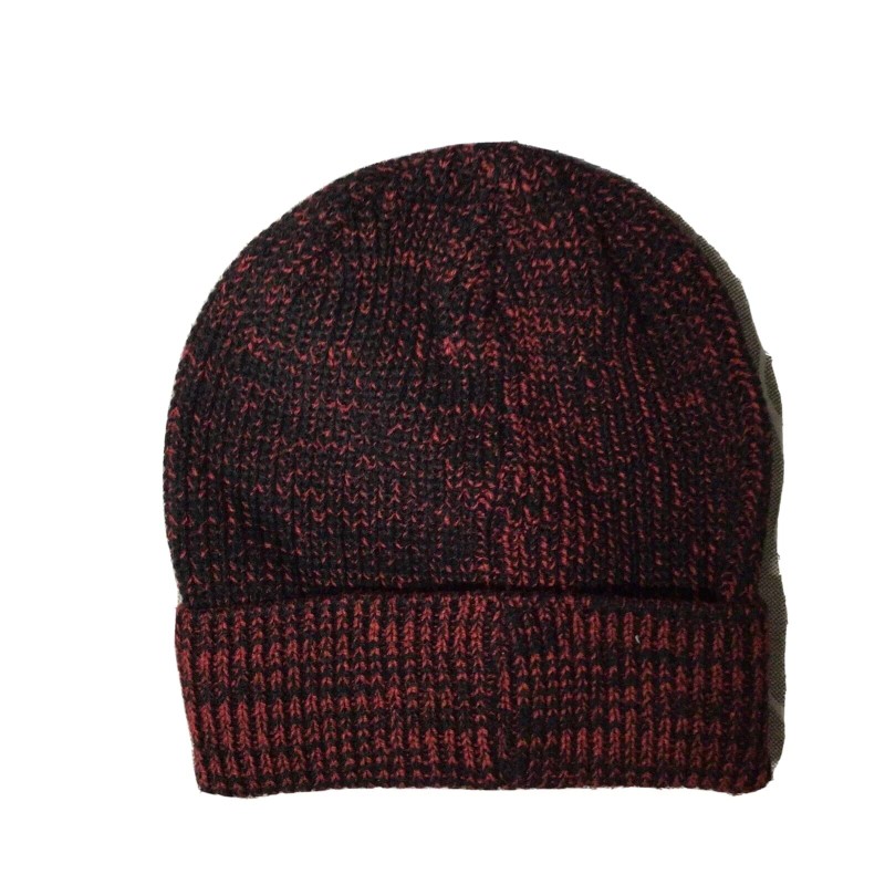 HURLEY MEN'S MAX CUFF 2.0 BEANIE BLACK/RED