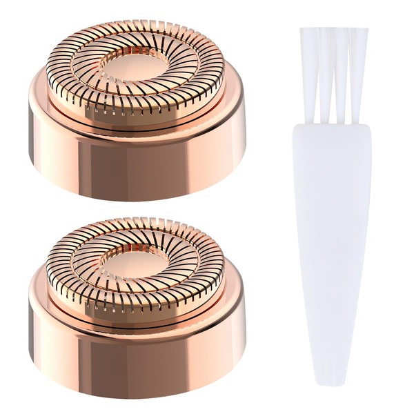 Facial Hair Remover Replacement Heads - Compatible with Gen 2 Finishing Touch Flawless Facial Hair Removal Tool, Facial Hair Remover Replacement Heads for Women, 2 Count, Rose Gold