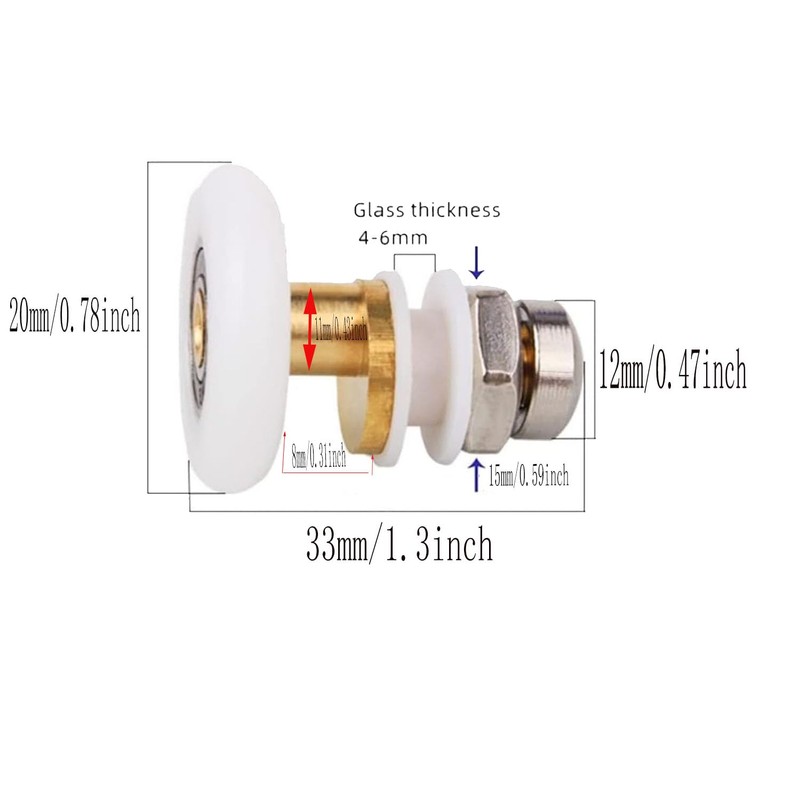 Shower Door Rollers,The Bathroom Glass Sliding Door Pulleys/Runners/Wheels,20mm Modern Shower