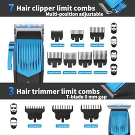 KEMEI 8534 Professional Hair Clippers Set for Men, Electric Hair Clipper Foil Shaver Beard Nose Ear Trimmer Grooming Kit, Cordless Barber Clippers Hair Cutting Kit, USB Type-C Rechargeable