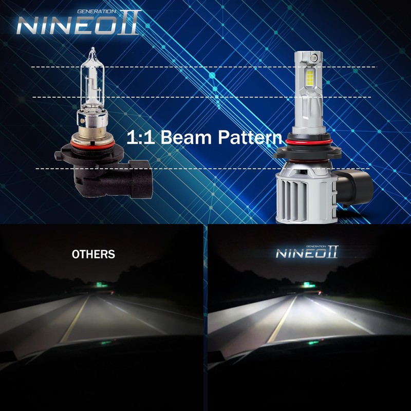 NINEO 9005 Bulb, Fog Lamp 600% Brighter Wireless - Pack