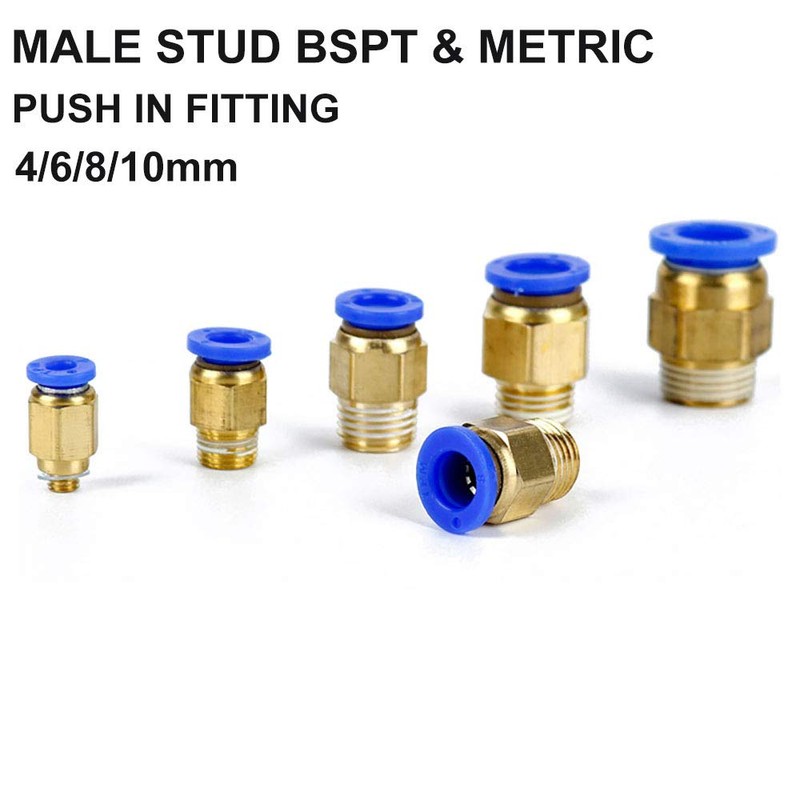 Pack of 10 Male Thread Pneumatic Straight Quick Connectors Suitable
