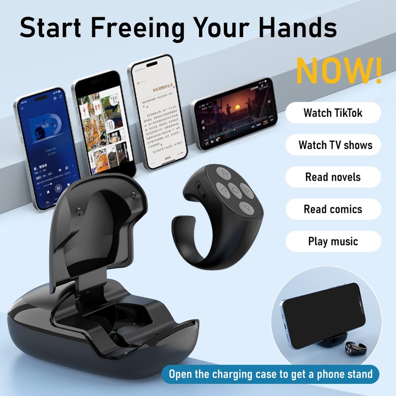 findtime Tik Tok Scrolling Ring Phone Stand Fingertip Wireless Bluetooth