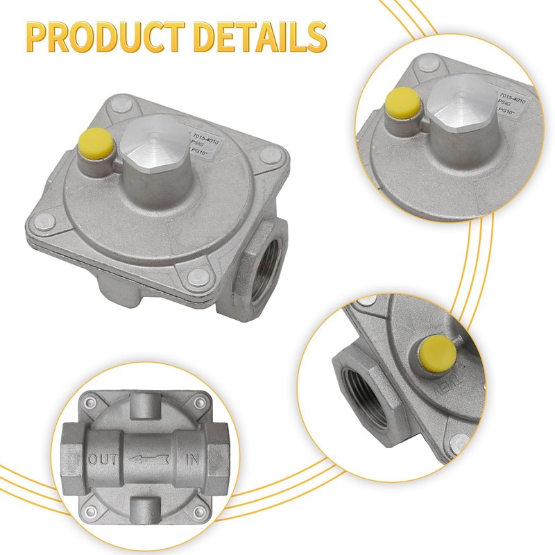 Natural Gas Pressure Regulator with 3/4" FNPT Thread 4"-10" WC