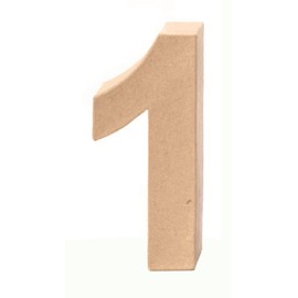 Glorex 6 2029 131 Cardboard Number 1, Natural