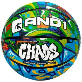 AND1 Chaos Baloncesto de Goma: Reglamento Oficial Tamaño 7 (29.5 Pulgadas) Baloncesto de Goma – Construcción de Canal Profundo, Hecho para Interiores y Exteriores
