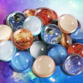 Pllieay 24PCS Space Solar System Eight Planets Themed Bouncy Balls for Kids Party Favors, Gift Bag Filling, 32mm