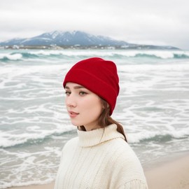 Michear Winter Fleece Hat Thermal Sport Running Hat Windproof Cycling Fleece Skull Cap Beanie Helmet Liner Soft Warm Breathable Unisex for Men Women (Red)