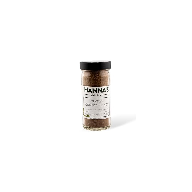 Hanna's Celery Seeds Ground. Premium Quality, 4 fl oz Glass