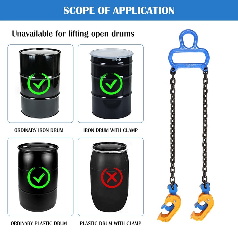 POWLAB Upgraded Chain Drum Lifter Load Capacity 1 Ton with