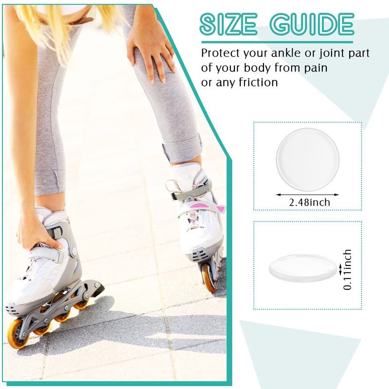 Sotiff 4 Pieces Hockey Ankle Gel Pads Skate Gel Discs