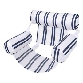 Flamingueo Water Hammock, Floating Seat, Headrest and Armrest, PVC and Polyester, Striped Design, 80 x 90 x 15 cm